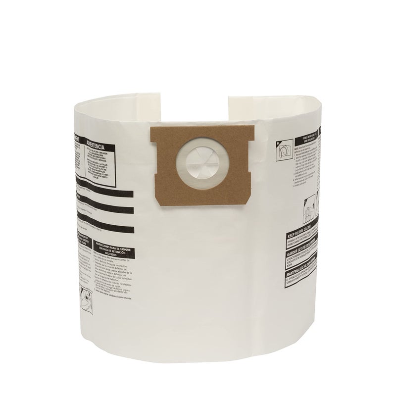 SHOPVAC Shop-Vac 9066133 Disposable Filter Bags, Fits 5-9 Gallon Vacs, For Dry Pick-Up Only, White Paper, (3-Pack) - Image 1